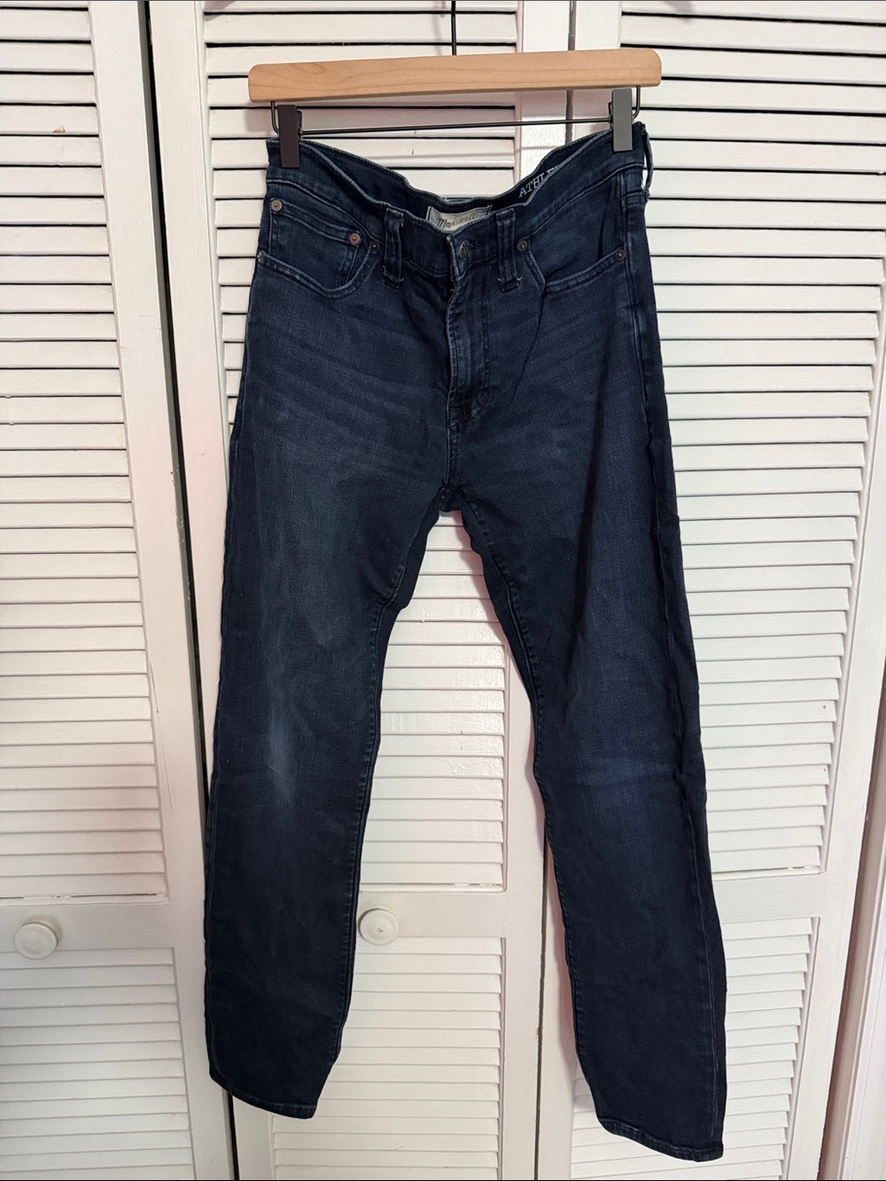 Madewell Athletic Slim Fit Mens Jeans in Dark Blue